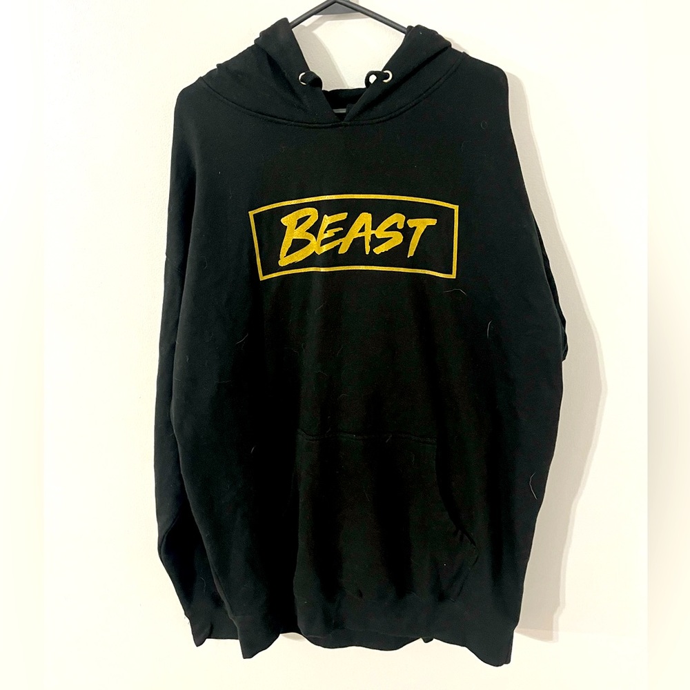 Mr. Beast Men's Pullover Hoodie - Sweatshirt Black - Size XXL - GOLD BEAST